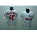 mlb philadelphia phillies #45 martinez white(red strip)