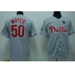 mlb philadelphia phillies #50 moyer 2009 world series grey