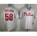 mlb philadelphia phillies #58 papelbon white[red strip]