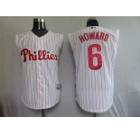 mlb philadelphia phillies #6 howard white(red strip) vest