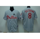 mlb philadelphia phillies #8 Victorino 2008 world series grey