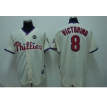 mlb philadelphia phillies #8 victorino 2009 world series cream