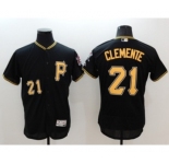 Men Pittsburgh Pirates #21 Roberto Clemente Majestic black Flexbase Authentic Collection Player Jersey