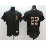 Men Pittsburgh Pirates #22 Andrew McCutchen Majestic Green Salute to Service Flexbase Authentic Collection Player Jersey