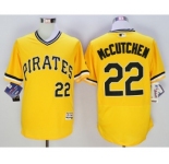 Men Pittsburgh Pirates #22 Andrew McCutchen Majestic Yellow Flexbase Authentic Collection Player Jersey