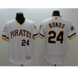 Men Pittsburgh Pirates #24 Barry Bonds Majestic White Flexbase Authentic Collection Cooperstown Player Jersey