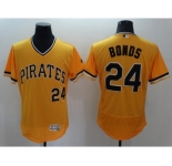 Men Pittsburgh Pirates #24 Barry Bonds Majestic Yellow Flexbase Authentic Collection Player Jersey