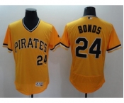 Men Pittsburgh Pirates #24 Barry Bonds Majestic Yellow Flexbase Authentic Collection Player Jersey