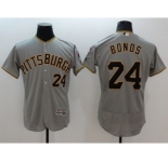 Men Pittsburgh Pirates #24 barry bonds Majestic grey Flexbase Authentic Collection Player Jersey