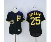 Men Pittsburgh Pirates #25 Gregory Polanco Majestic Black Flexbase Authentic Collection Player Jersey