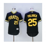 Men Pittsburgh Pirates #25 Gregory Polanco Majestic black Flexbase Authentic Collection Cooperstown Player Jersey