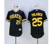 Men Pittsburgh Pirates #25 Gregory Polanco Majestic black Flexbase Authentic Collection Cooperstown Player Jersey
