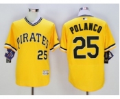 Men Pittsburgh Pirates #25 Gregory Polanco Majestic yellow Flexbase Authentic Collection Player Jersey