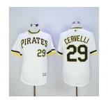 Men Pittsburgh Pirates #29 Francisco Cervelli Majestic White Flexbase Authentic Collection Cooperstown Player Jersey