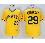 Men Pittsburgh Pirates #29 Francisco Cervelli Majestic yellow Flexbase Authentic Collection Player Jersey