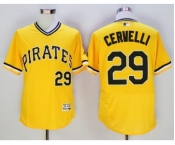 Men Pittsburgh Pirates #29 Francisco Cervelli Majestic yellow Flexbase Authentic Collection Player Jersey
