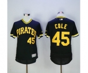Men Pittsburgh Pirates #45 Gerrit Cole Majestic black Flexbase Authentic Collection Cooperstown Player Jersey
