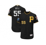 Men Pittsburgh Pirates #55 Josh Bell Majestic Black 2018 Spring Training Flex Base Player Jersey