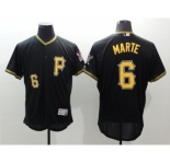 Men Pittsburgh Pirates #6 Starling Marte Majestic Black Flexbase Authentic Collection Player Jersey Player