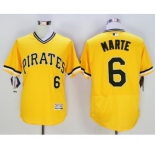 Men Pittsburgh Pirates #6 Starling Marte Majestic yellow Flexbase Authentic Collection Player Jersey
