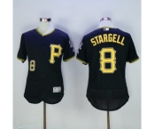 Men Pittsburgh Pirates #8 Willie Stargell Majestic Black Flexbase Authentic Collection Player Jersey