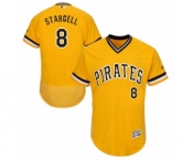 Men Pittsburgh Pirates #8 Willie Stargell Majestic Yellow Flexbase Authentic Collection Player Jersey