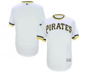 Men Pittsburgh Pirates Blank Majestic White Flexbase Authentic Collection Cooperstown Jersey