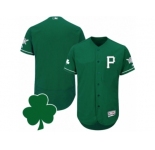 Men Pittsburgh Pirates St. Patricks Day Blank Green Celtic Flexbase Authentic Collection Jersey