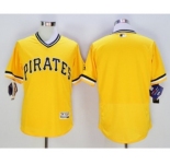 Men Pittsburgh Pirates blank Majestic yellow Flexbase Authentic Collection Player Jersey