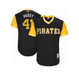 Men's 2017 Little League World Series Pirates #41 Daniel Hudson Huddy Black Jersey