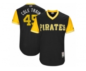 Men's 2017 Little League World Series Pirates #45 Gerrit Cole Cole Train Black Jersey