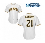 Men's Majestic Pittsburgh Pirates #21 Roberto Clemente Authentic White Home Cool Base MLB Jersey