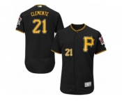 Men's Majestic Pittsburgh Pirates #21 Roberto Clemente Black Flexbase Authentic Collection MLB Jersey