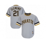 Men's Majestic Pittsburgh Pirates #21 Roberto Clemente Replica Grey Cooperstown Throwback MLB Jersey