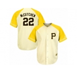 Men's Majestic Pittsburgh Pirates #22 Andrew McCutchen Replica Cream Gold Exclusive MLB Jersey