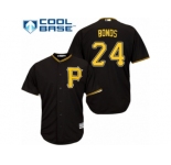 Men's Majestic Pittsburgh Pirates #24 Barry Bonds Replica Black Alternate Cool Base MLB Jersey