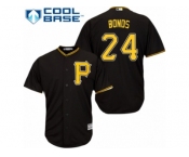 Men's Majestic Pittsburgh Pirates #24 Barry Bonds Replica Black Alternate Cool Base MLB Jersey