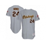 Men's Majestic Pittsburgh Pirates #24 Barry Bonds Replica Grey 1997 Turn Back The Clock MLB Jersey