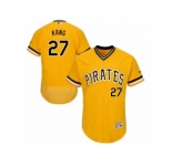 Men's Majestic Pittsburgh Pirates #27 Jung-ho Kang Gold Flexbase Authentic Collection MLB Jersey
