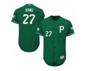 Men's Majestic Pittsburgh Pirates #27 Jung-ho Kang Green Celtic Flexbase Authentic Collection MLB Jersey