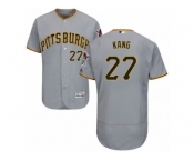 Men's Majestic Pittsburgh Pirates #27 Jung-ho Kang Grey Flexbase Authentic Collection MLB Jersey
