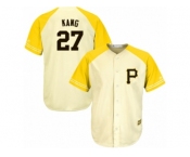 Men's Majestic Pittsburgh Pirates #27 Jung-ho Kang Replica Cream Gold Exclusive MLB Jersey