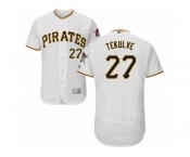 Men's Majestic Pittsburgh Pirates #27 Kent Tekulve White Flexbase Authentic Collection MLB Jersey