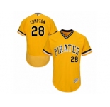 Men's Majestic Pittsburgh Pirates #28 Brandon Cumpton Gold Flexbase Authentic Collection MLB Jersey