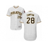 Men's Majestic Pittsburgh Pirates #28 Brandon Cumpton White Flexbase Authentic Collection MLB Jersey