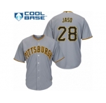 Men's Majestic Pittsburgh Pirates #28 John Jaso Authentic Grey Road Cool Base MLB Jersey