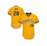 Men's Majestic Pittsburgh Pirates #28 John Jaso Gold Flexbase Authentic Collection MLB Jersey