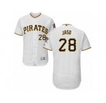 Men's Majestic Pittsburgh Pirates #28 John Jaso White Flexbase Authentic Collection MLB Jersey