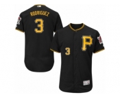 Men's Majestic Pittsburgh Pirates #3 Sean Rodriguez Black Flexbase Authentic Collection MLB Jersey
