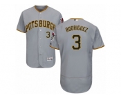 Men's Majestic Pittsburgh Pirates #3 Sean Rodriguez Grey Flexbase Authentic Collection MLB Jersey